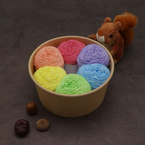Knit Bowl Amande Fing 6x25g Arc-en-ciel clair