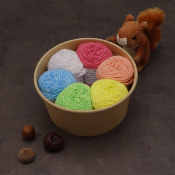 Knit Bowl Amande Fing 6x25g Blanc + fluo