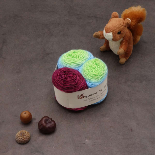 Kit Chaussettes - Tourbillon Amande Fing - Chenille de Grand Paon de nuit Gradient + Pivoine - S