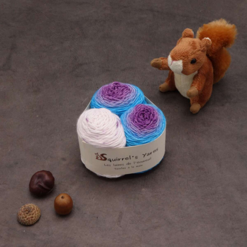 Kit Chaussettes - Amande Fing - Hortensia en automne Gradient + Glace aux violettes - S