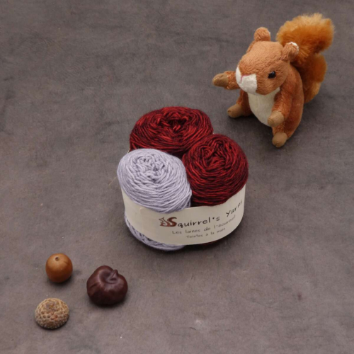 Kit Chaussettes - Amande Fing - Grenat + Souris grise - S