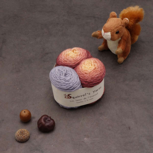Kit Chaussettes - Amande Fing - Pêche melba Gradient + Souris grise - S