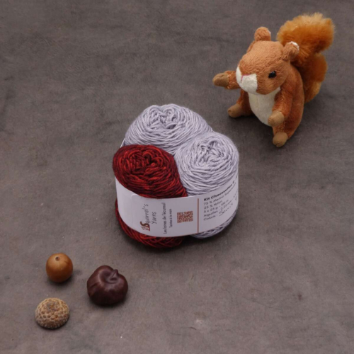 Kit Chaussettes - Amande Fing - Souris grise + Grenat - S
